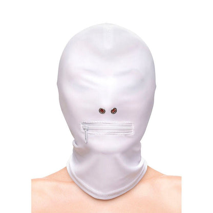 NS NOVELTIES - FETISH & FASHION CLOSED ZIPPERED MOUTH HOOD NYLON WHITE - Kink&Play