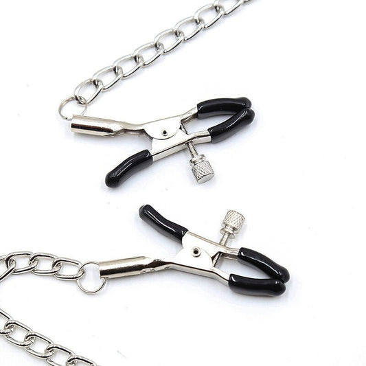 OHMAMA FETISH BLACK BALL GAG WITH NIPPLE CLAMPS - Kink&Play