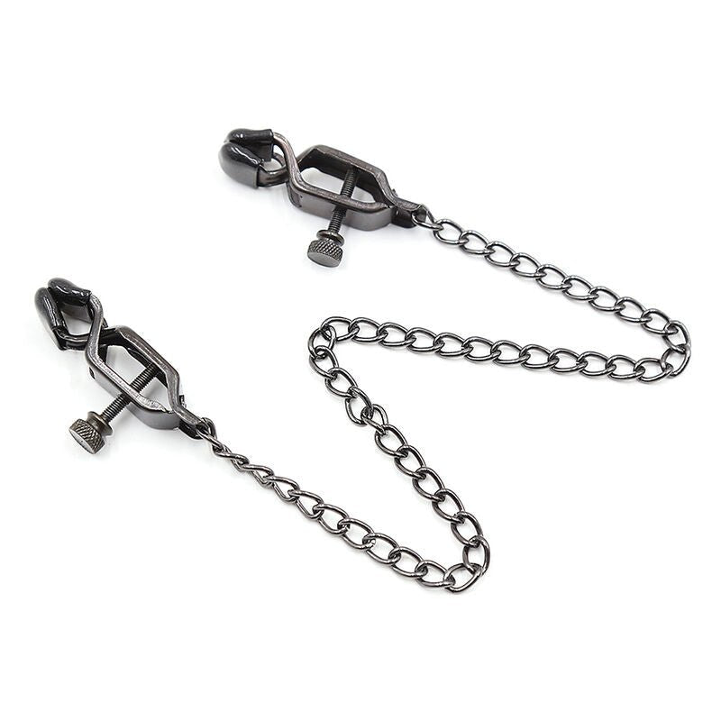 OHMAMA FETISH - METAL CLAMPS WITH BLACK CHAIN - Kink&Play