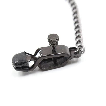 OHMAMA FETISH - METAL CLAMPS WITH BLACK CHAIN - Kink&Play