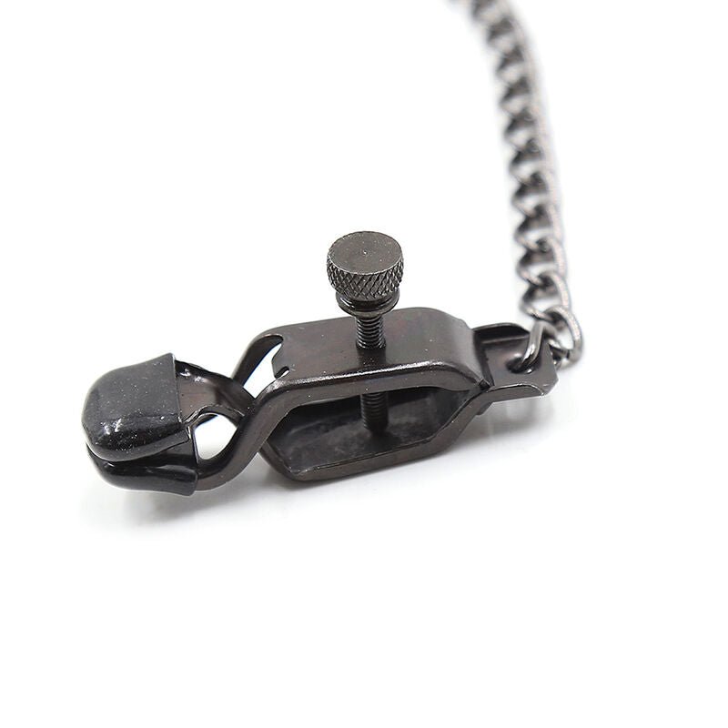 OHMAMA FETISH - METAL CLAMPS WITH BLACK CHAIN - Kink&Play