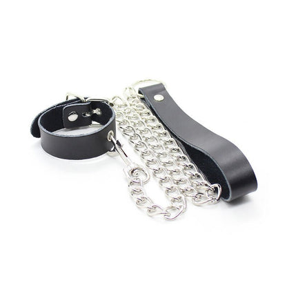 OHMAMA FETISH - PENIS NECKLACE AND LEATHER STRAP WITH METAL CHAIN - Kink&Play