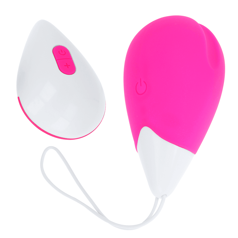 OHMAMA - TEXTURED VIBRATING EGG 10 MODES PINK AND WHITE - Kink&Play