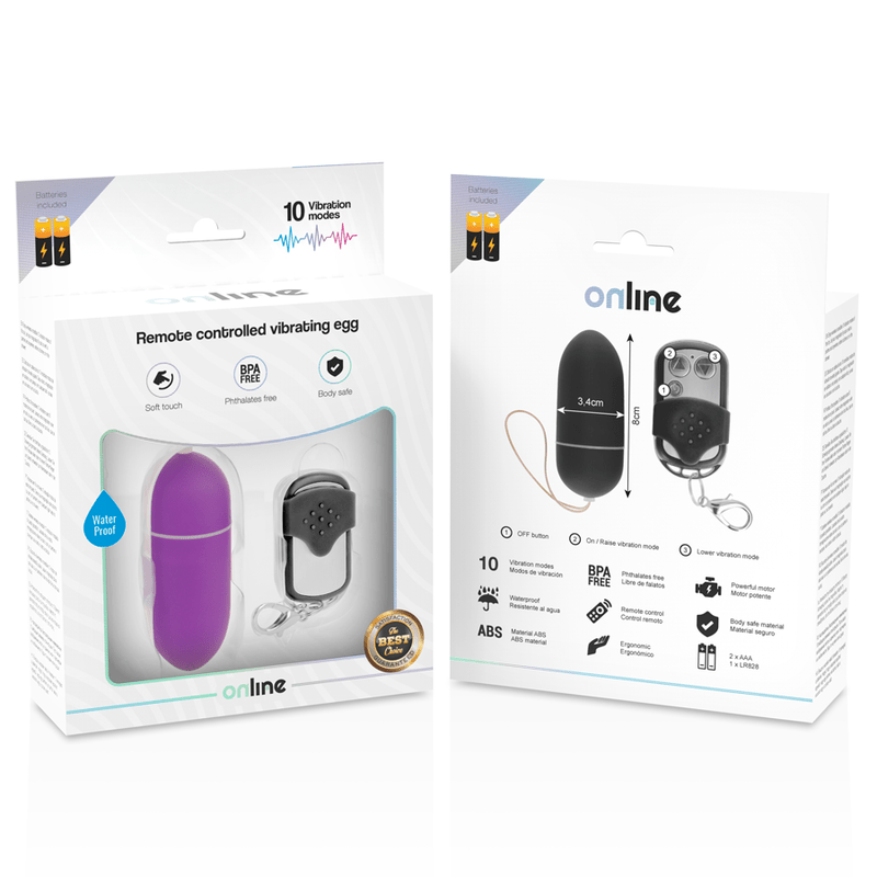 ONLINE - REMOTE CONTROL VIBRATING EGG L PURPLE - Kink&Play