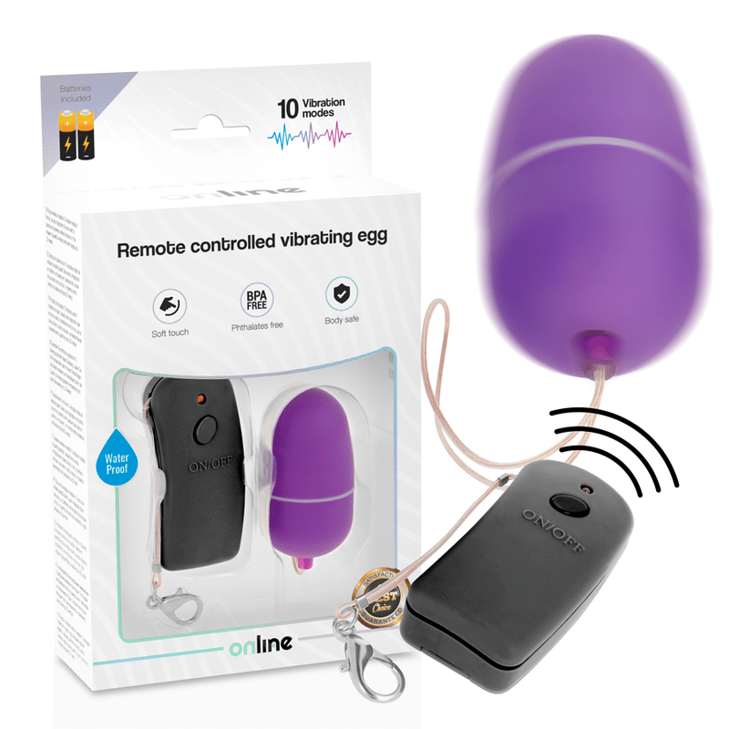 ONLINE - REMOTE CONTROLLED VIBRATING EGG PURPLE - Kink&Play