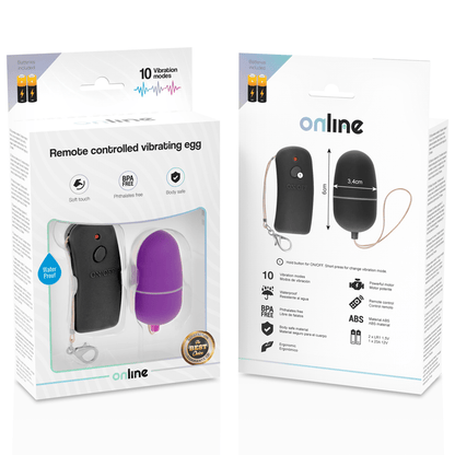 ONLINE - REMOTE CONTROLLED VIBRATING EGG PURPLE - Kink&Play