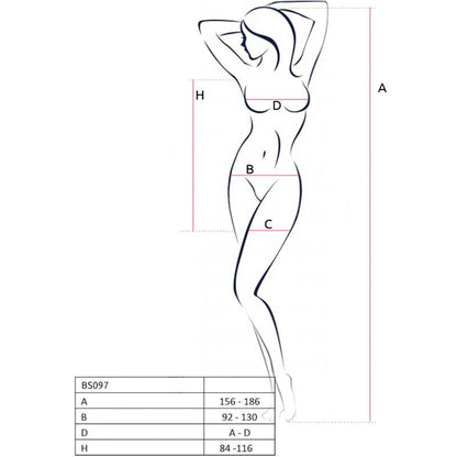 PASSION - BS097 BLACK BODYSTOCKING ONE SIZE - Kink&Play