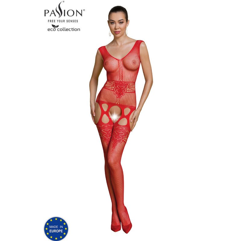 PASSION - ECO COLLECTION BODYSTOCKING ECO BS014 RED - Kink&Play
