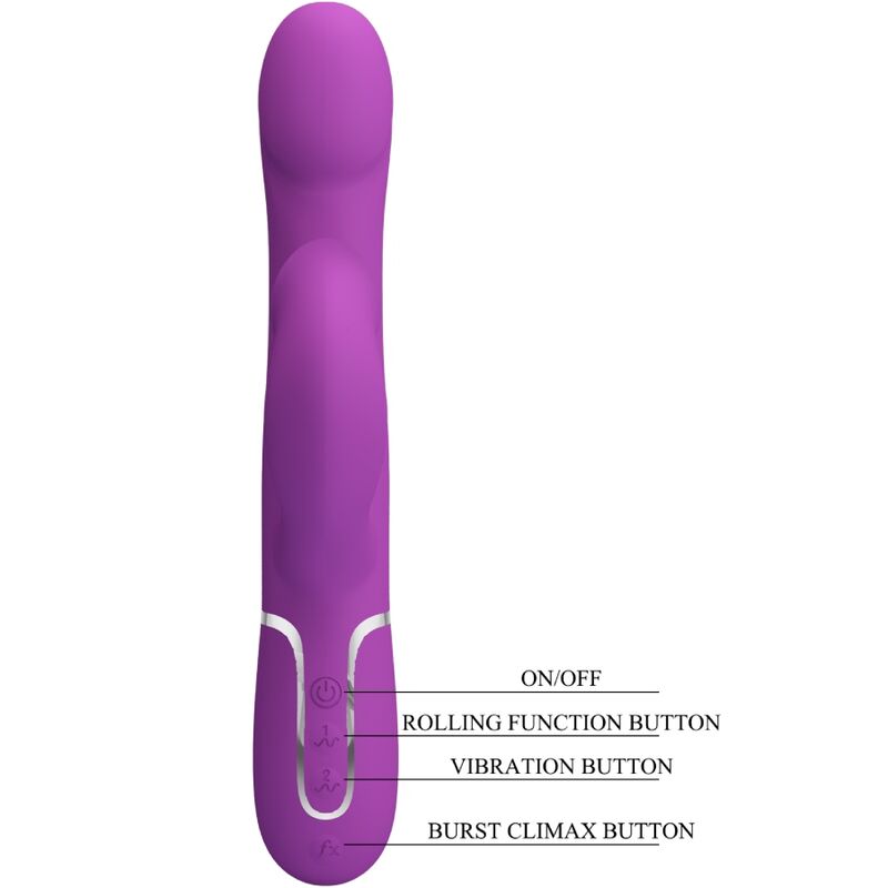 PRETTY LOVE - 4 IN 1 MULTIFUNCTION VIBRATOR & STIMULATOR PURPLE - Kink&Play