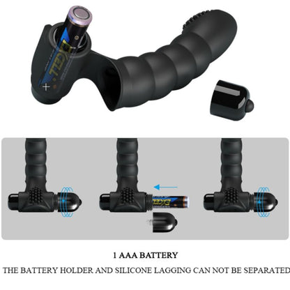 PRETTY LOVE - ALEXANDER FINGER VIBRATOR 10 VIBRATIONS BLACK - Kink&Play