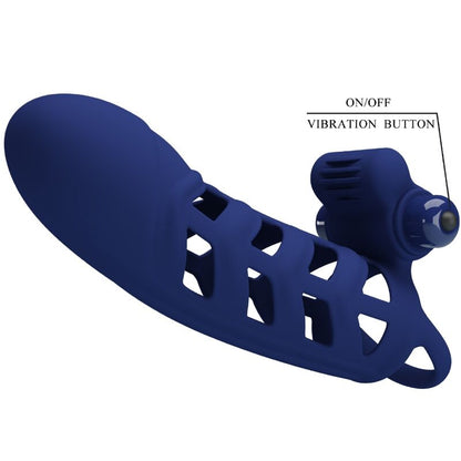 PRETTY LOVE - ALTAF VIBRATOR RING WITH SILICONE SHEATH BLUE - Kink&Play