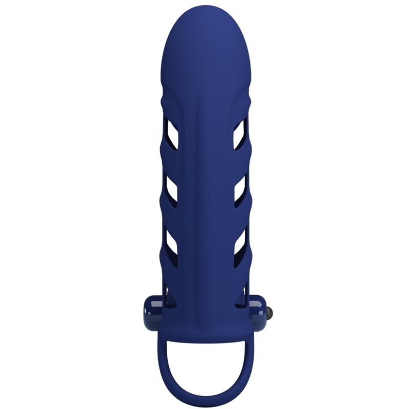 PRETTY LOVE - ALTAF VIBRATOR RING WITH SILICONE SHEATH BLUE - Kink&Play
