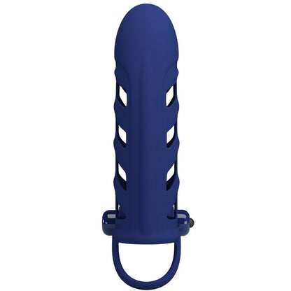 PRETTY LOVE - ALTAF VIBRATOR RING WITH SILICONE SHEATH BLUE - Kink&Play