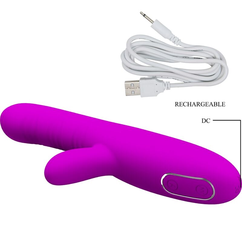 PRETTY LOVE - ANGELIQUE MULTIFUNCTION VIBRATOR + CLITORIS STIMULATOR PURPLE - Kink&Play