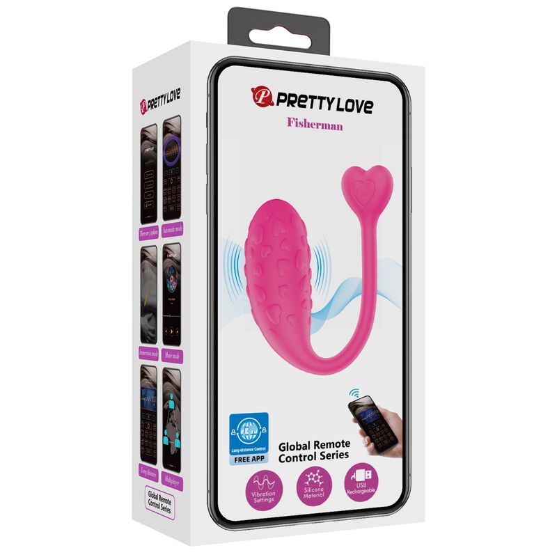 PRETTY LOVE - APP CONTROLLED PINK FISHER VIBRATING EGG - Kink&Play