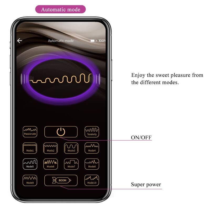 PRETTY LOVE - BAIRD G - SPOT 12 VIBRATIONS RECHARGEABLE LILA APP - Kink&Play