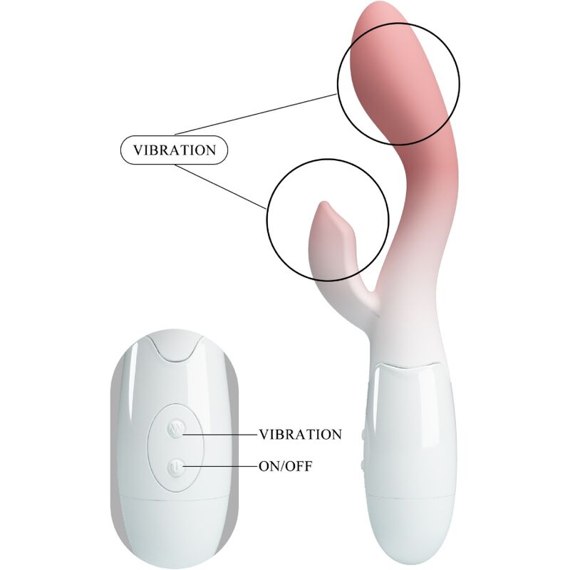 PRETTY LOVE - BRIGHTY G - SPOT VIBRATOR + CLITORIS STIMULATOR 30 VIBRATIONS PINK - Kink&Play