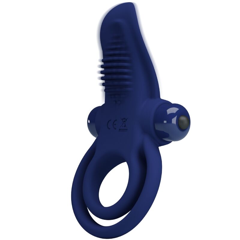 PRETTY LOVE - BRONSON DOUBLE RING WITH VIBRATION BLUE - Kink&Play