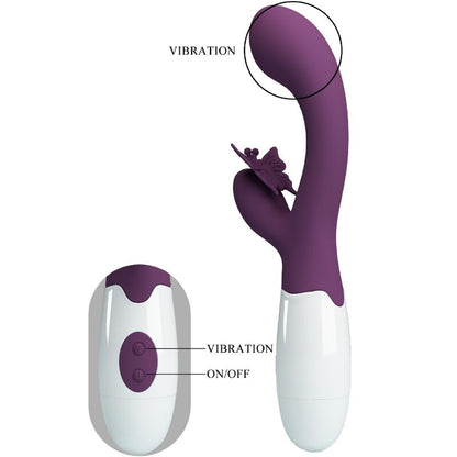 PRETTY LOVE - BUTTERFLY KISS RABBIT VIBRATOR & G - SPOT STIMULATOR PURPLE - Kink&Play