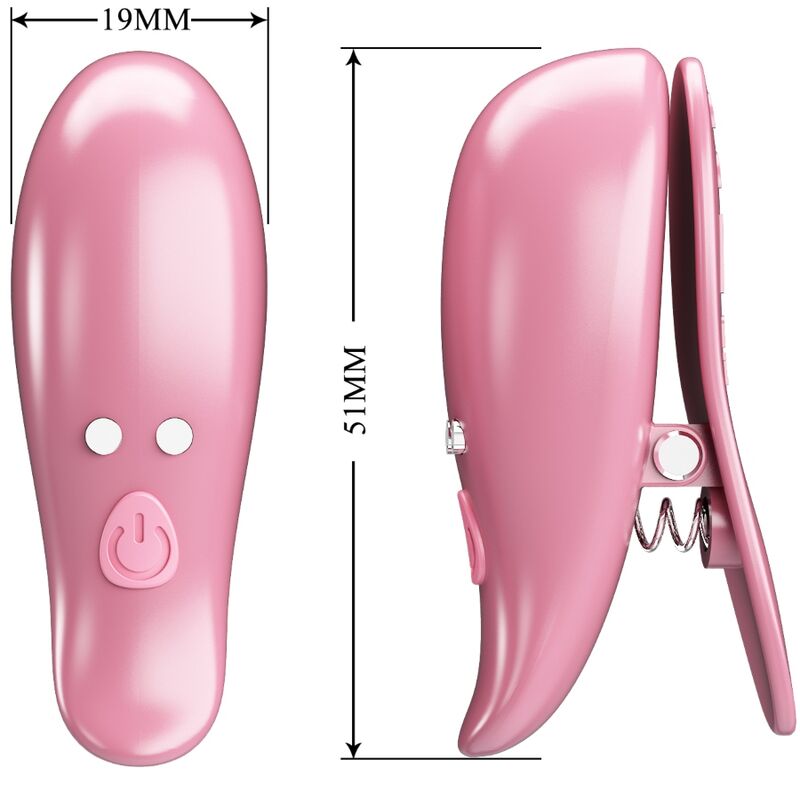 PRETTY LOVE - CAILEY NIPPLE CLAMPS 10 VIBRATIONS REMOTE CONTROL PINK - Kink&Play