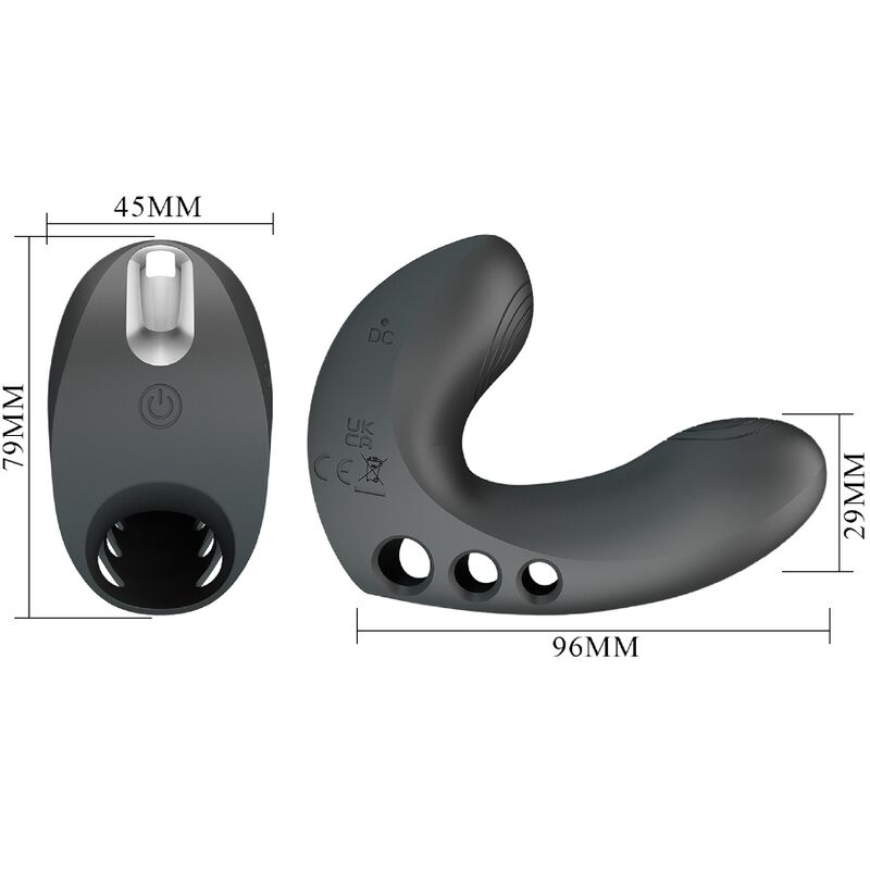 PRETTY LOVE - CAMELIA FINGER VIBRATOR 7 VIBRATIONS BLACK - Kink&Play