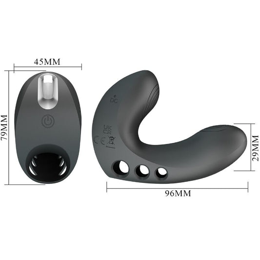 PRETTY LOVE - CAMELIA FINGER VIBRATOR 7 VIBRATIONS BLACK - Kink&Play