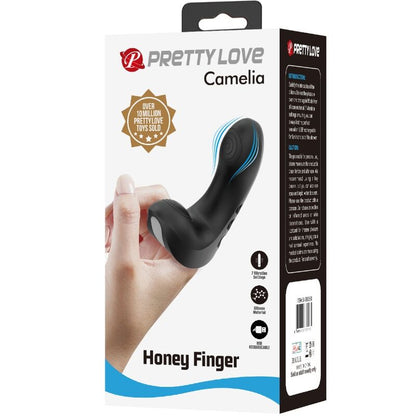PRETTY LOVE - CAMELIA FINGER VIBRATOR 7 VIBRATIONS BLACK - Kink&Play