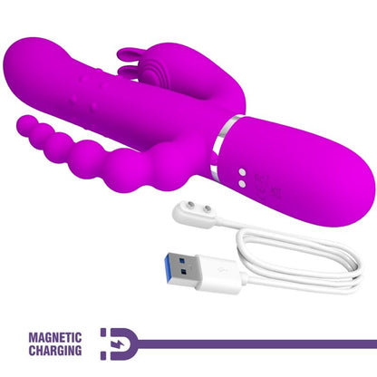 PRETTY LOVE - CAMMY TRIPLE VIBRATOR MULTIFUNCTION 4 IN 1 PINK - Kink&Play