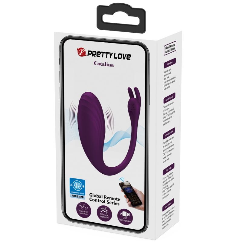 PRETTY LOVE - CATALINA VIBRATOR APP REMOTE CONTROL PURPLE - Kink&Play