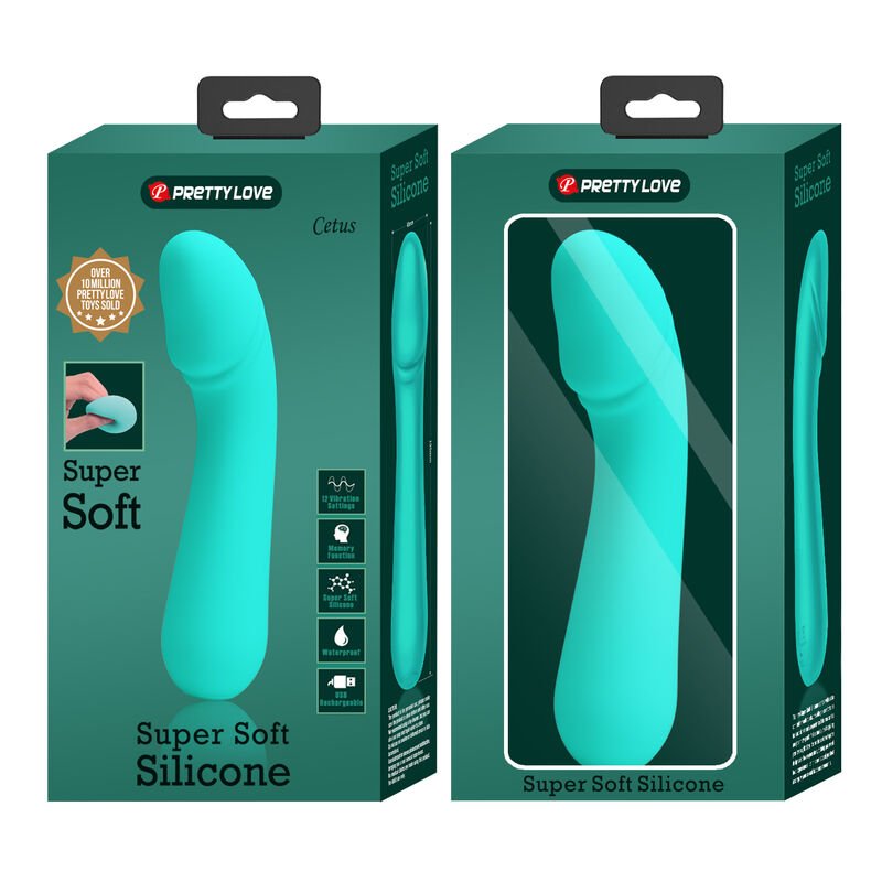 PRETTY LOVE - CETUS RECHARGEABLE VIBRATOR AQUA GREEN - Kink&Play