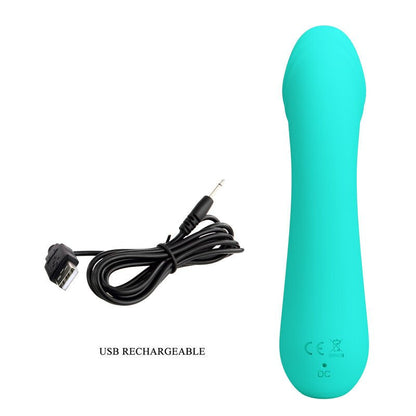 PRETTY LOVE - CETUS RECHARGEABLE VIBRATOR AQUA GREEN - Kink&Play