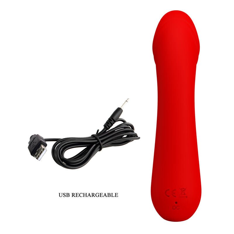 PRETTY LOVE - CETUS RECHARGEABLE VIBRATOR RED - Kink&Play