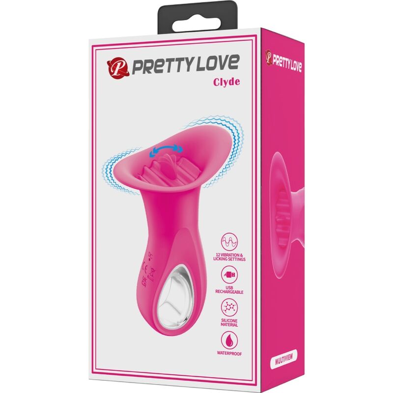 PRETTY LOVE - CLYDE ORAL VIBRATOR VIBRATING TONGUE 12 VIBRATIONS PINK - Kink&Play