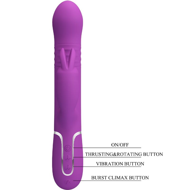 PRETTY LOVE - COALE 4 IN 1 MULTIFUNCTION RABBIT VIBRATOR PURPLE - Kink&Play