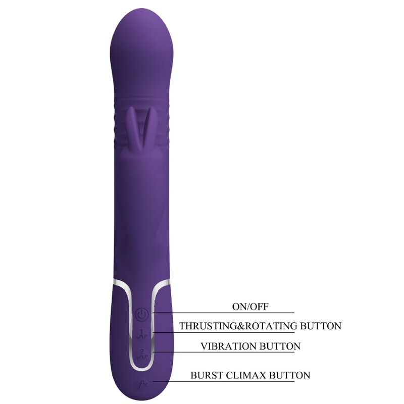 PRETTY LOVE - COALE RABBIT VIBRATOR 4 IN 1 PURPLE - Kink&Play