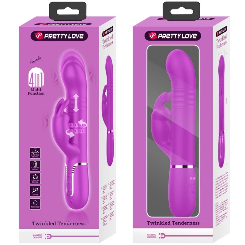 PRETTY LOVE - COALE RABBIT VIBRATOR PEARLS VIOLET - Kink&Play