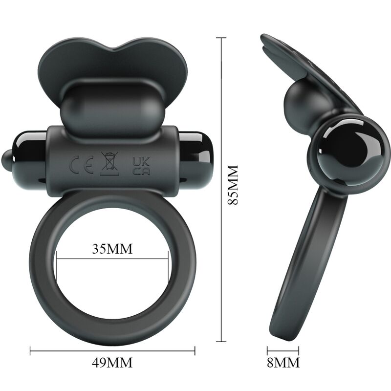 PRETTY LOVE - DEBONAIRE VIBRATING RING RABBIT 10 VIBRATIONS BLACK - Kink&Play