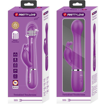 PRETTY LOVE - DEJON 3 IN 1 MULTIFUNCTION RABBIT VIBRATOR PURPLE - Kink&Play