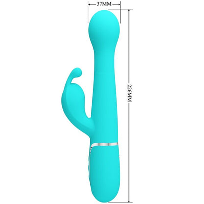 PRETTY LOVE - DEJON RABBIT VIBRATOR 3 IN 1 MULTIFUNCTION AQUA GREEN - Kink&Play