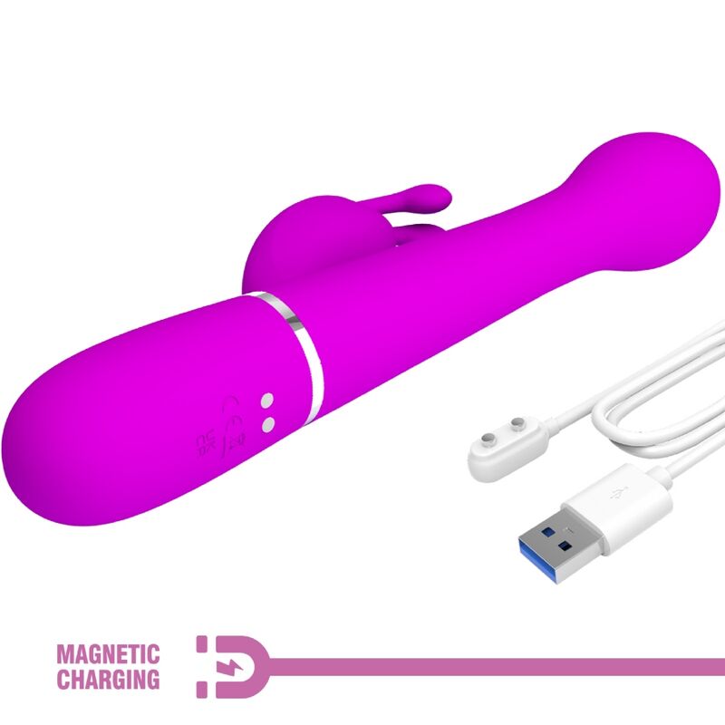 PRETTY LOVE - DEJON RABBIT VIBRATOR 3 IN 1 MULTIFUNCTION VIOLET - Kink&Play