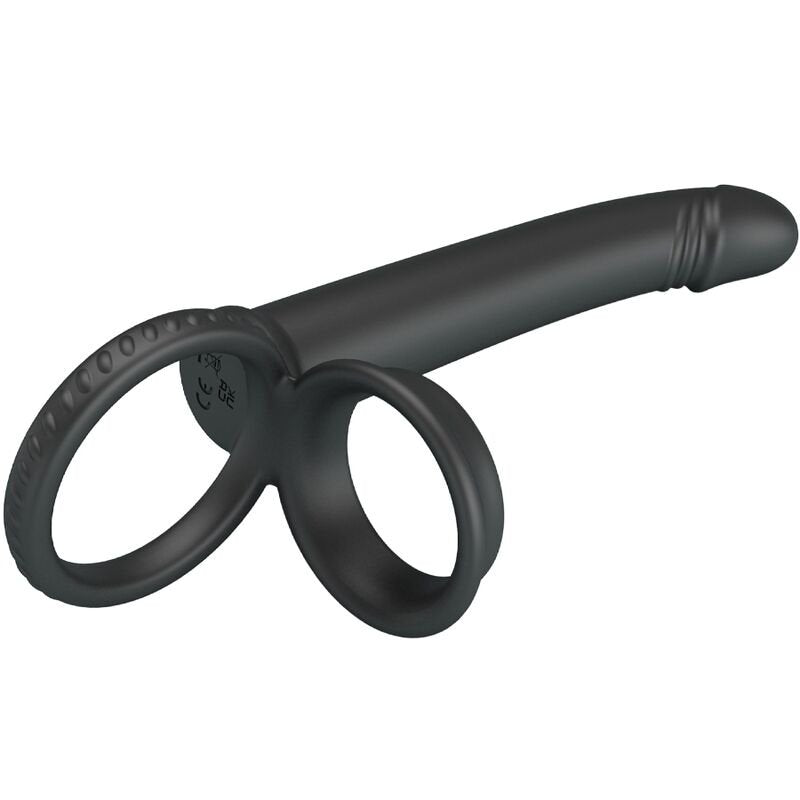 PRETTY LOVE - DILLION DOUBLE PENETRATION DOUBLE COCK RING BLACK - Kink&Play