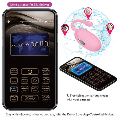 PRETTY LOVE - DOREEN PINK RECHARGEABLE VIBRATING EGG - Kink&Play