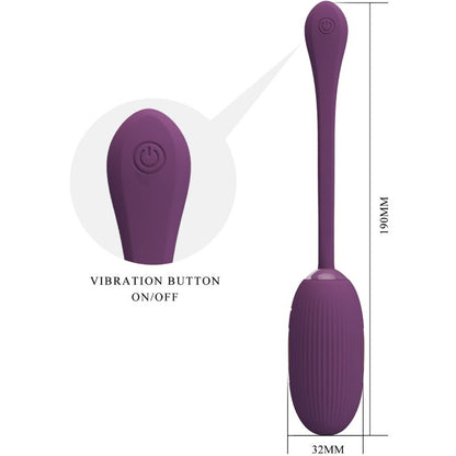PRETTY LOVE - DOREEN PURPLE RECHARGEABLE VIBRATING EGG - Kink&Play