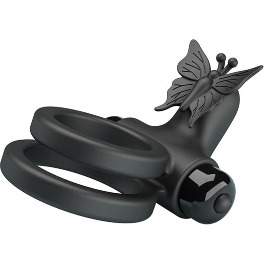 PRETTY LOVE - DOUBLE VIBRATING RING WITH BLACK STIMULATOR - Kink&Play