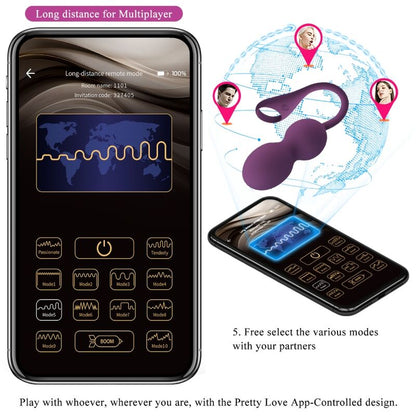 PRETTY LOVE - ELVIRA KEGEL BALLS APP REMOTE CONTROL PURPLE - Kink&Play