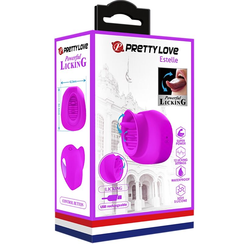 PRETTY LOVE - ESTELLE TONGUE CLITORIS STIMULATOR 12 VIBRATIONS PURPLE - Kink&Play