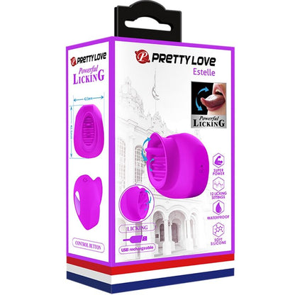 PRETTY LOVE - ESTELLE TONGUE CLITORIS STIMULATOR 12 VIBRATIONS PURPLE - Kink&Play