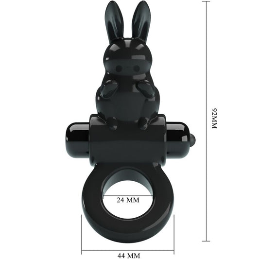 PRETTY LOVE - EXCITING RING RABBIT VIBRATOR RING 10 VIBRATIONS BLACK - Kink&Play