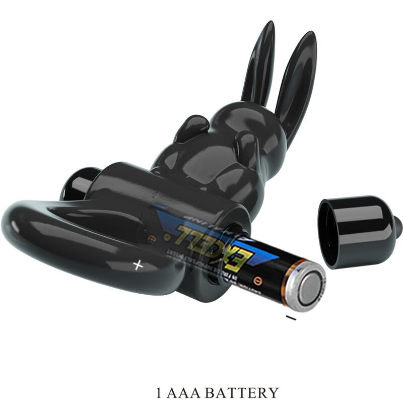 PRETTY LOVE - EXCITING RING RABBIT VIBRATOR RING 10 VIBRATIONS BLACK - Kink&Play