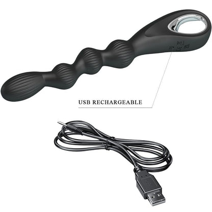 PRETTY LOVE - FEDERER ANAL VIBRATOR 12 VIBRATIONS BLACK - Kink&Play